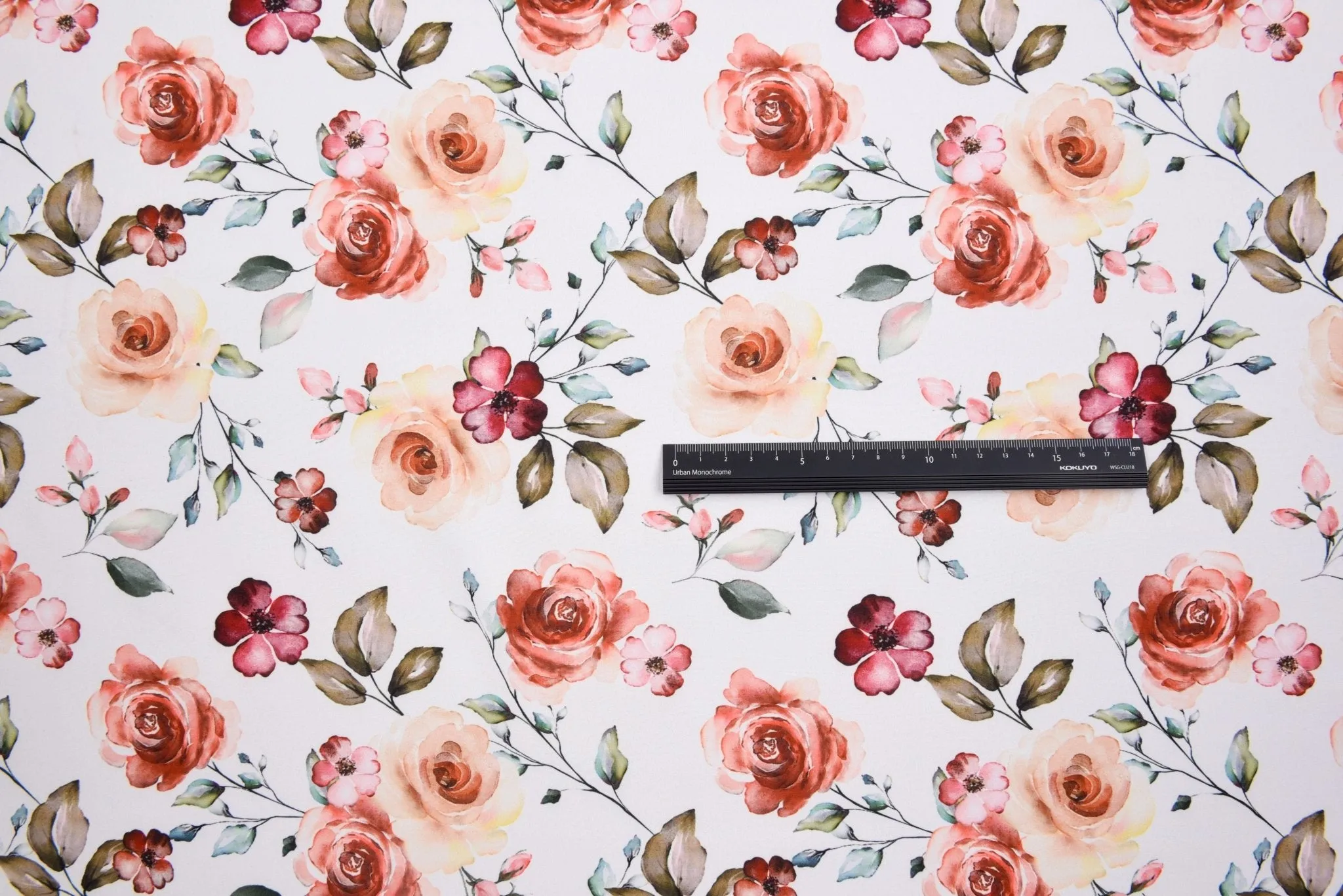 Softshell fabric Roses Digital Print Water Repellent Resistant