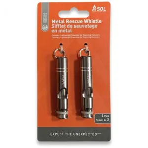 SOL Metal Rescue Whistle - 2 Pack