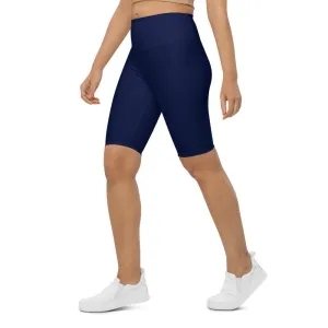 Solid Ocean Blue Bike Shorts