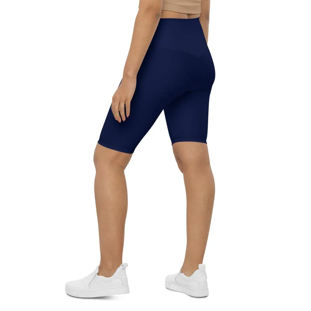 Solid Ocean Blue Bike Shorts