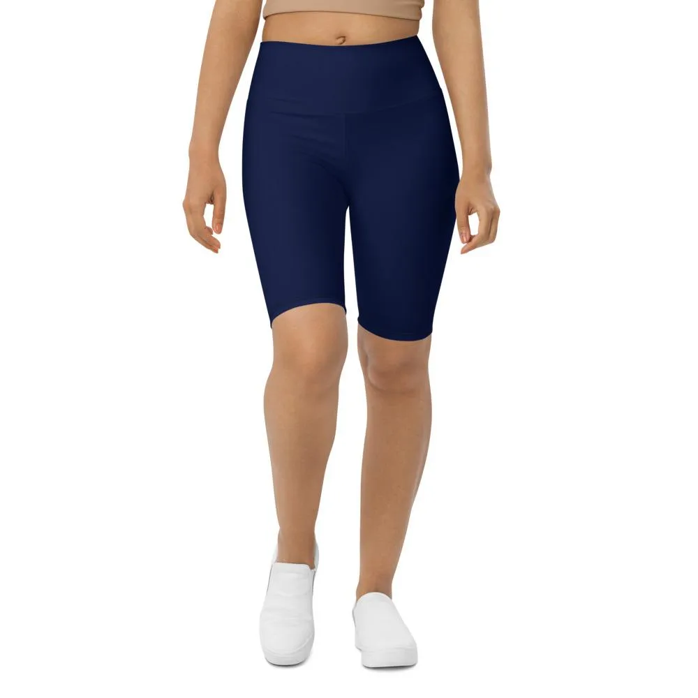 Solid Ocean Blue Bike Shorts