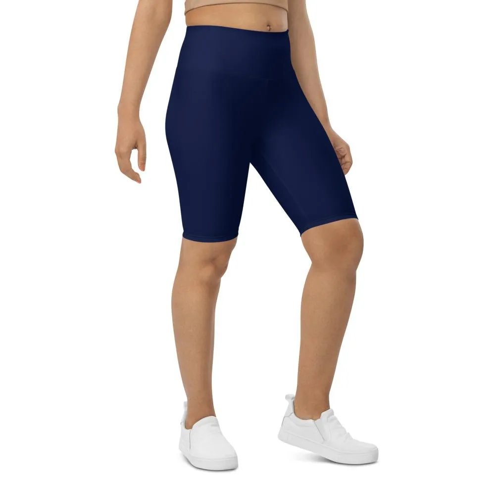 Solid Ocean Blue Bike Shorts