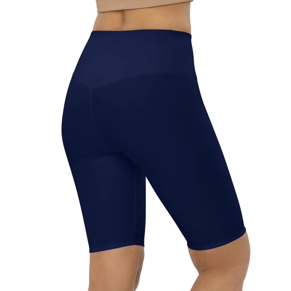Solid Ocean Blue Bike Shorts
