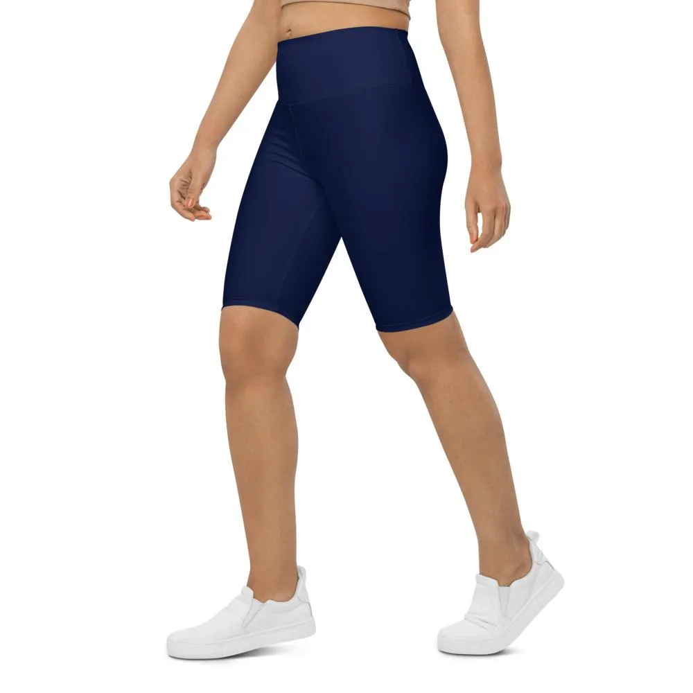 Solid Ocean Blue Bike Shorts