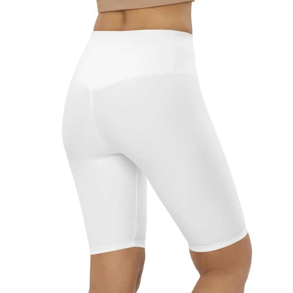 Solid White Bike Shorts