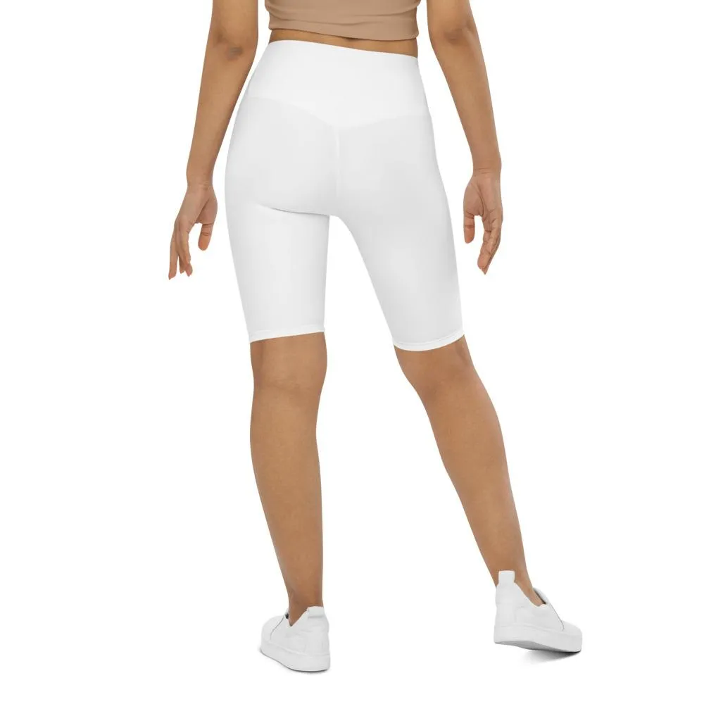 Solid White Bike Shorts
