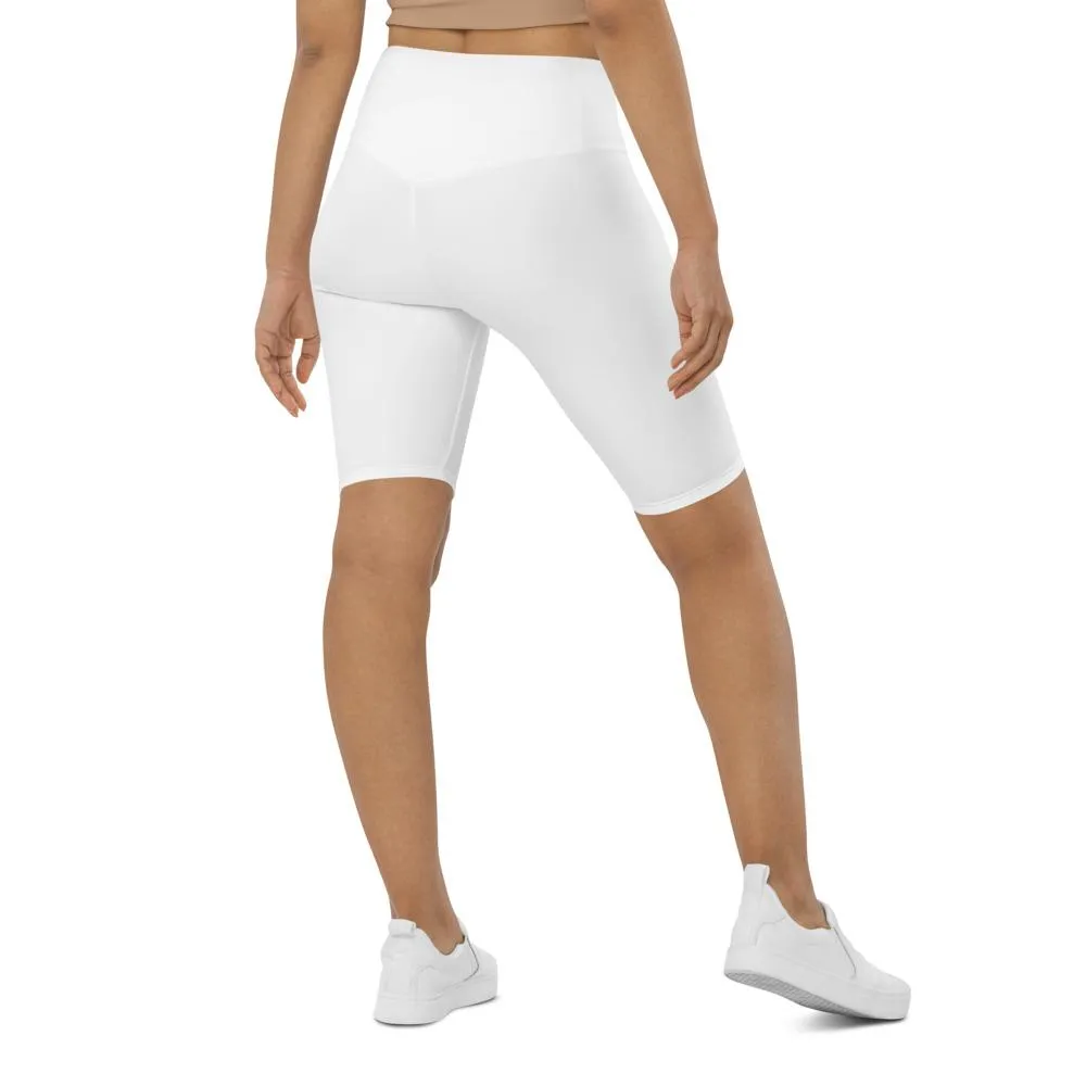 Solid White Bike Shorts