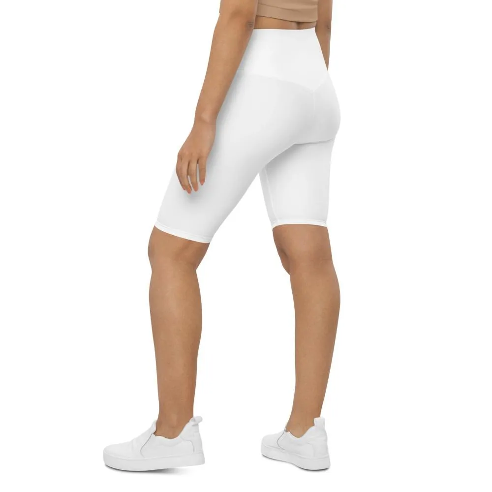 Solid White Bike Shorts