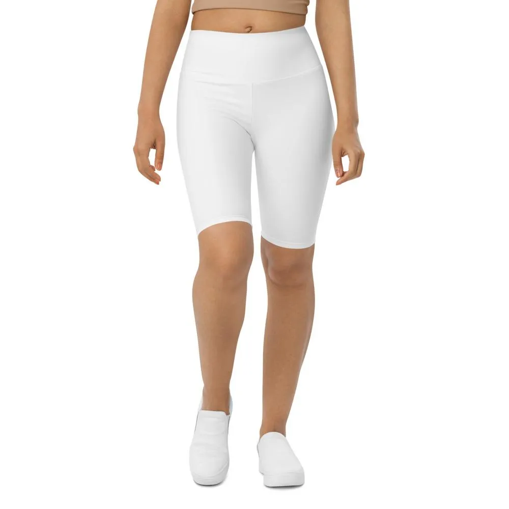 Solid White Bike Shorts