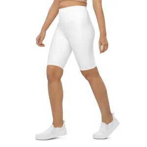 Solid White Bike Shorts