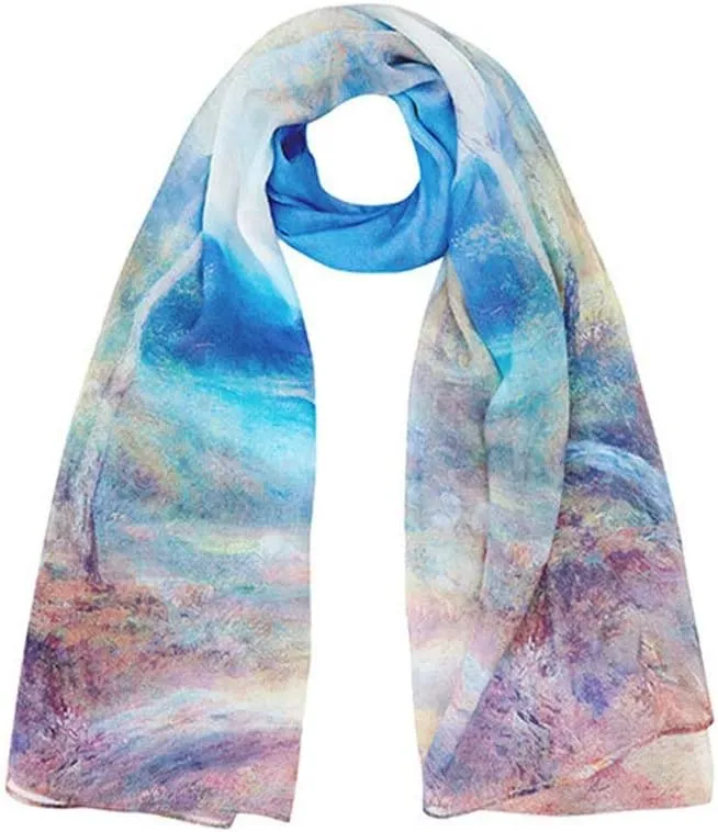 Square Large Neck Scarf Women Long Lightweight Silk Scarf Sunscreen Shawls Digital Printed Soft Lightweight, colored