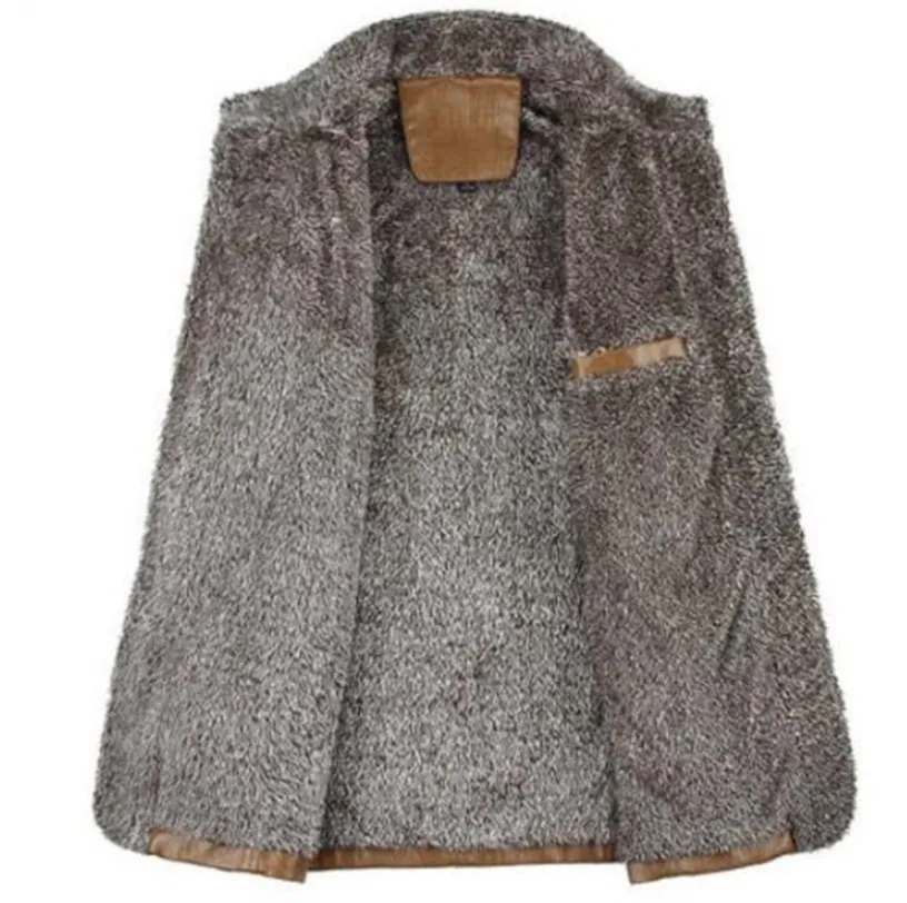 Stand Collar Faux Leather Single-Breasted Men Outwear Jacket 2887