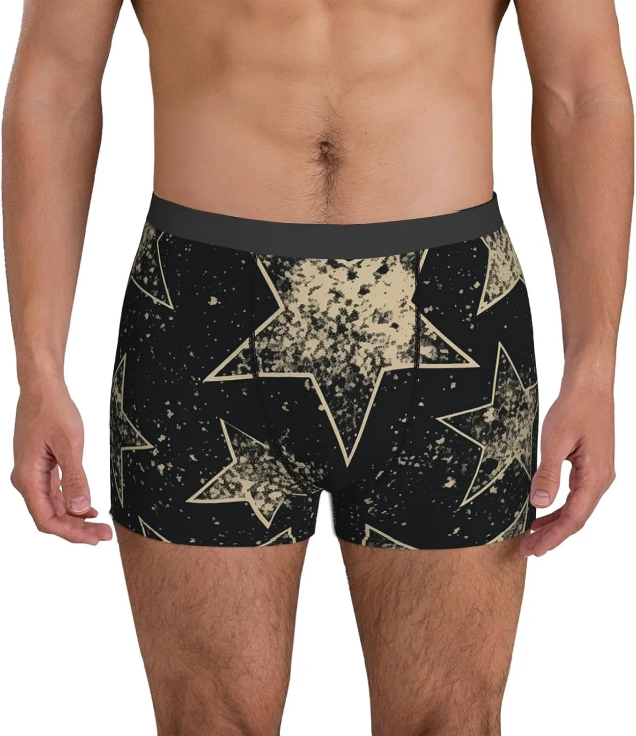 Star Men's Boxer Briefs Breathable Stretch Underwear Moisture-Wicking Trunks for Men
