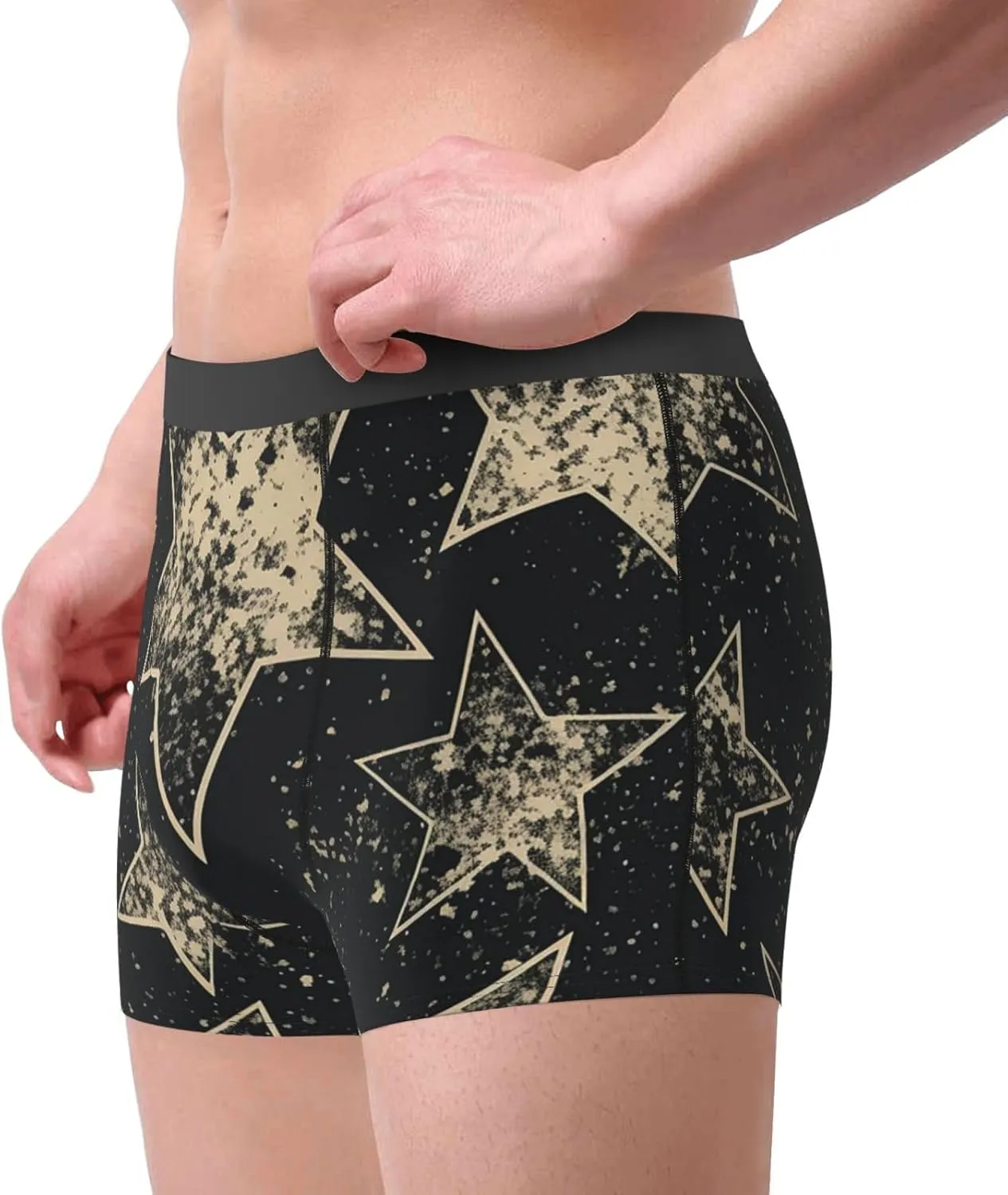 Star Men's Boxer Briefs Breathable Stretch Underwear Moisture-Wicking Trunks for Men