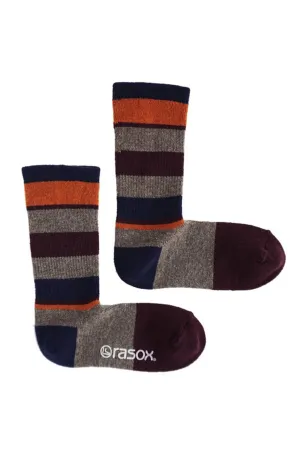 Striped Wool Blend Socks, Wine