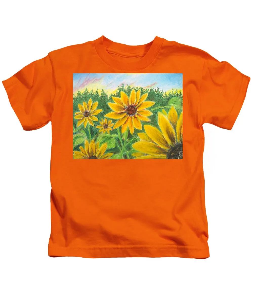 Sunflower on Rainbows - Kids T-Shirt