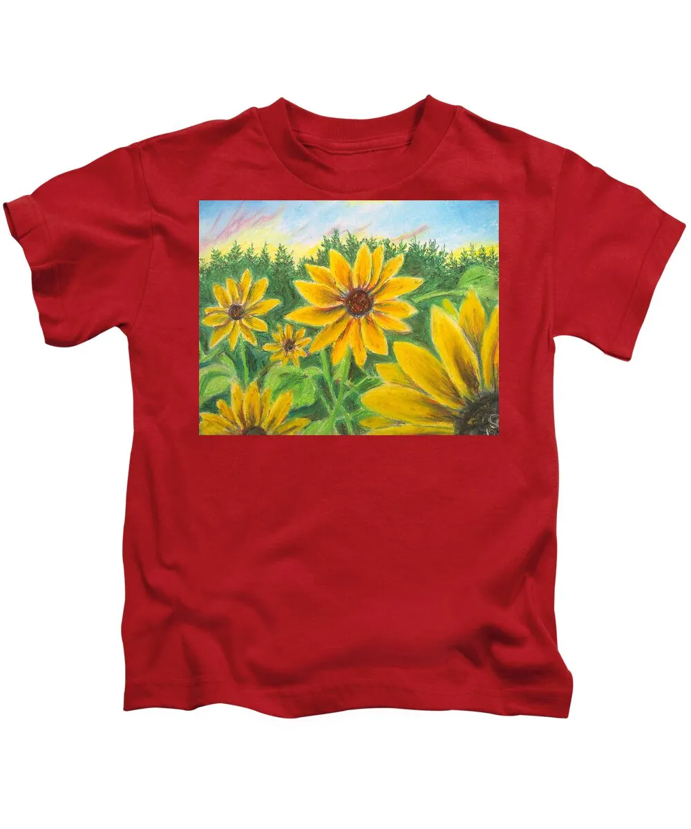 Sunflower on Rainbows - Kids T-Shirt