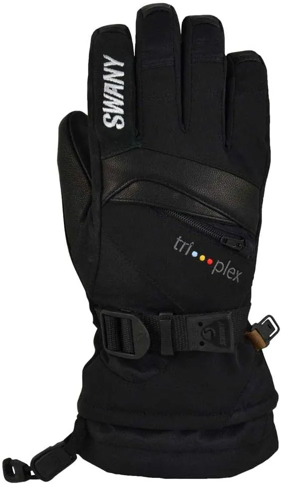 Swany Junior X-Change Sports Moisture-Wicking Quick-Drying Warm Durable Flexible Leather Winter Gloves