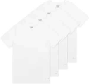 TAHARI Men's 4-Pack Cotton Stretch Crew Neck T-Shirt  Soft, Breathable & Flexible Fit Undershirt