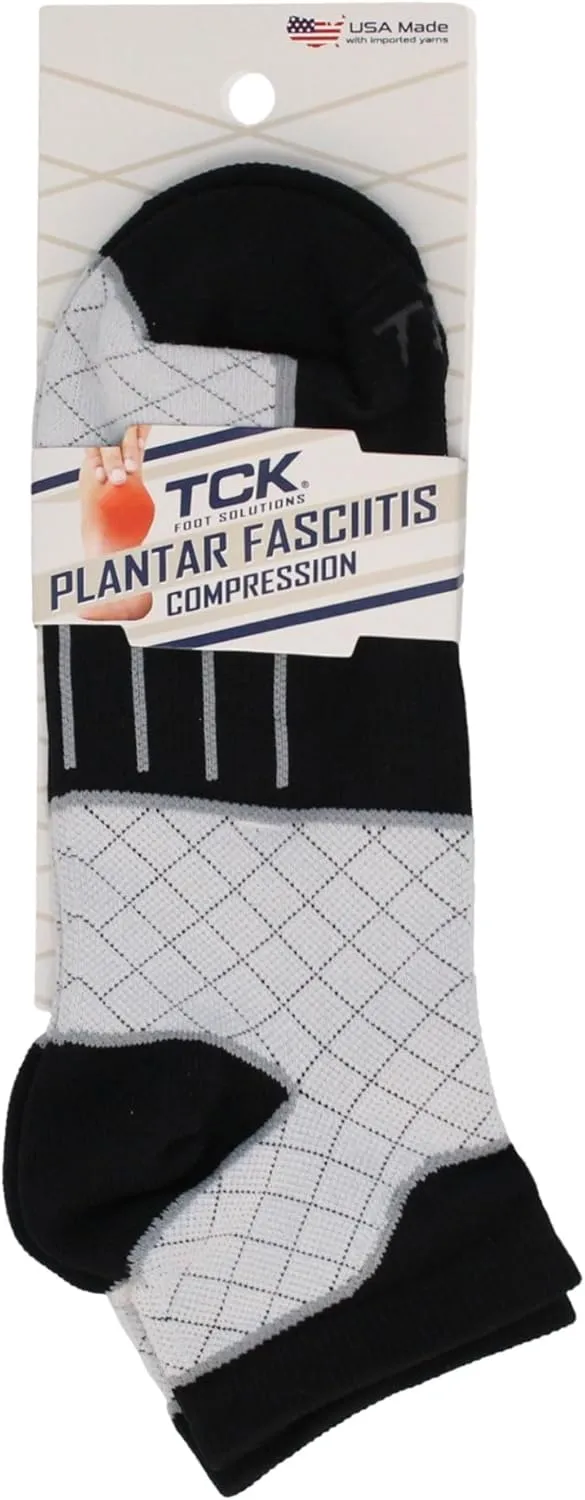TCK Plantar Fasciitis Relief Socks with Targeted Compression for Women and Men, Low Cut 20-30 mmHg Compression