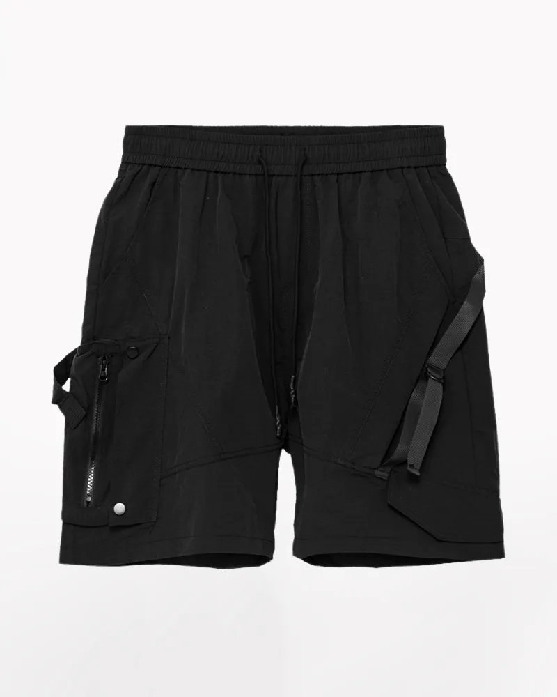 Techwear Woven Patchwork Cargo Shorts
