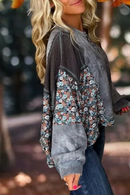 That’s My Jam Floral   Crochet Thermal Top (2 Colors)