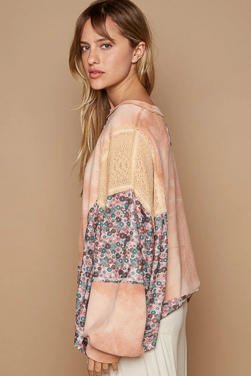 That’s My Jam Floral   Crochet Thermal Top (2 Colors)