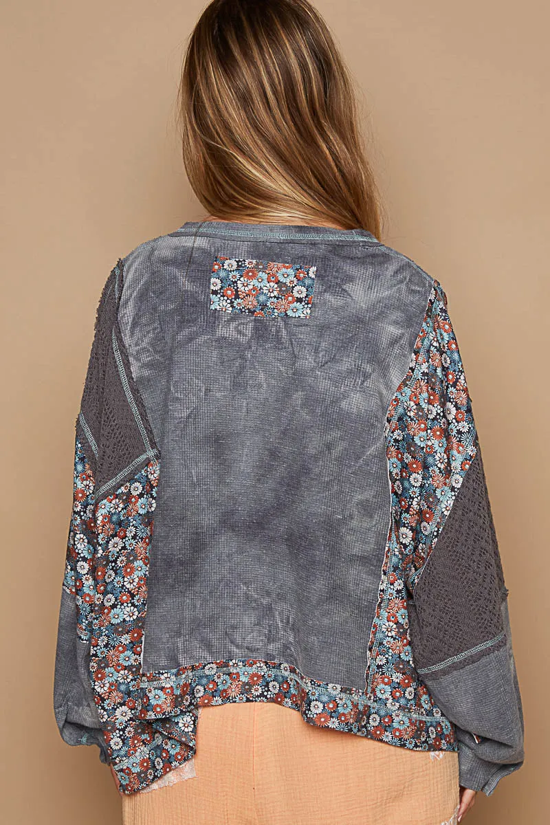 That’s My Jam Floral   Crochet Thermal Top (2 Colors)