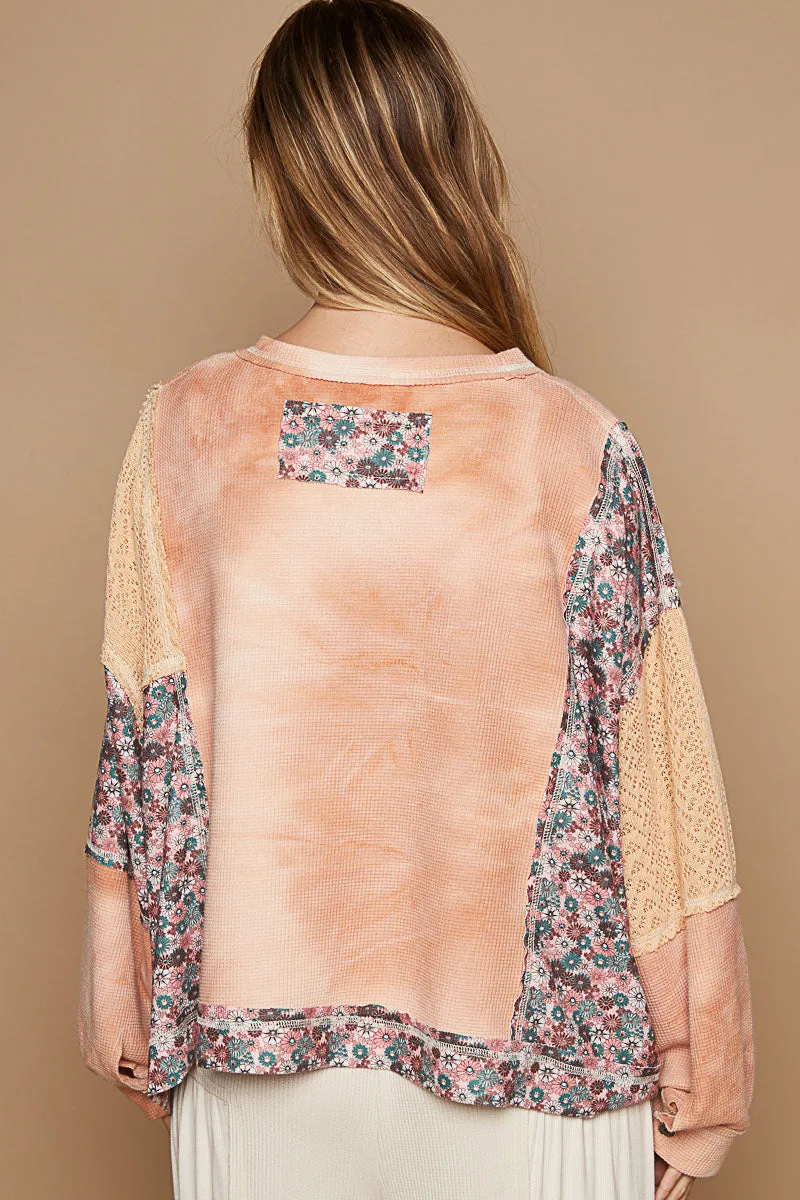 That’s My Jam Floral   Crochet Thermal Top (2 Colors)
