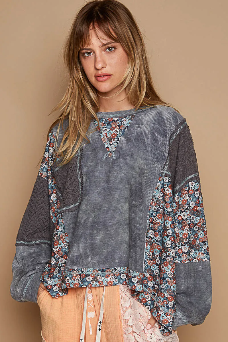 That’s My Jam Floral   Crochet Thermal Top (2 Colors)
