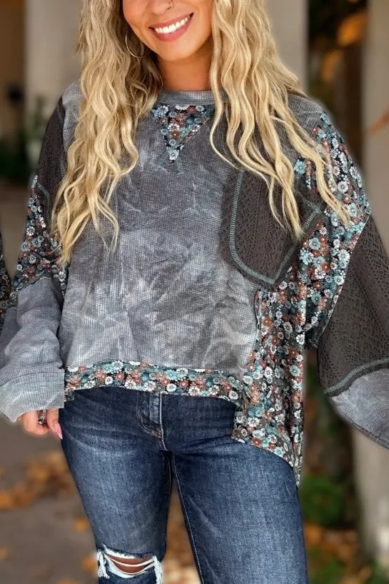 That’s My Jam Floral   Crochet Thermal Top (2 Colors)