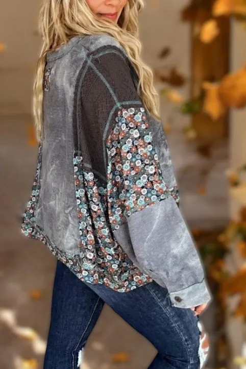 That’s My Jam Floral   Crochet Thermal Top (2 Colors)