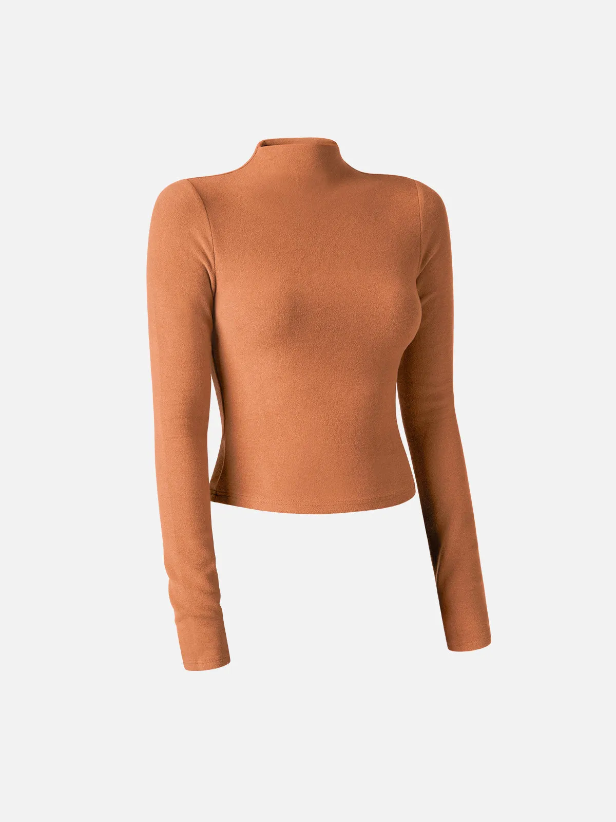 Thermal Brushed Mock Neck Crop Top