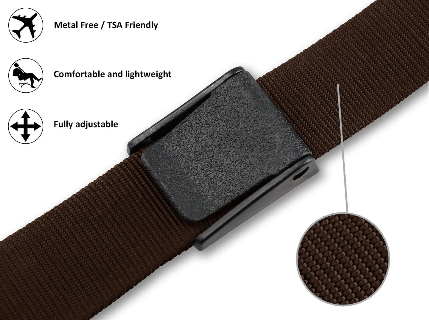 Thomas Bates Titan Durable Outdoor Nylon Web Belt Metal Free
