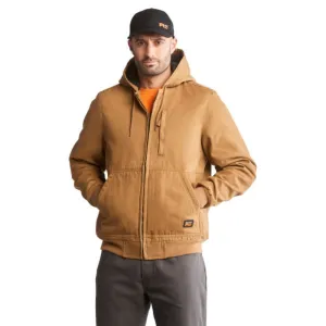 Timberland PRO® Men's Gritman Lined Canvas Hooded Jacket - Dark Wheat TB0A1VB4D02