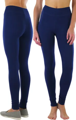 ToBeInStyle Women's Single Medium Weight Breathable Cotton-Spandex Leggings