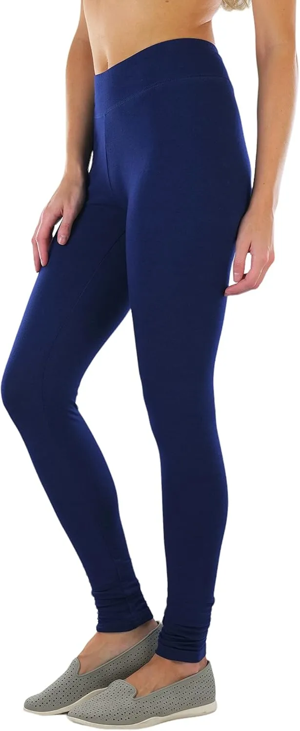 ToBeInStyle Women's Single Medium Weight Breathable Cotton-Spandex Leggings