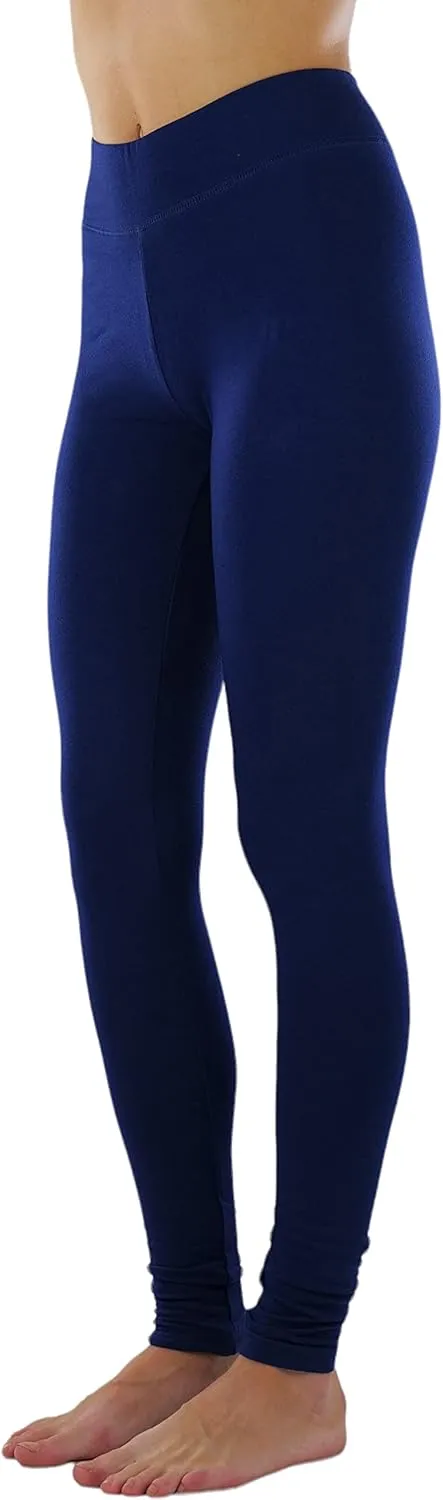 ToBeInStyle Women's Single Medium Weight Breathable Cotton-Spandex Leggings