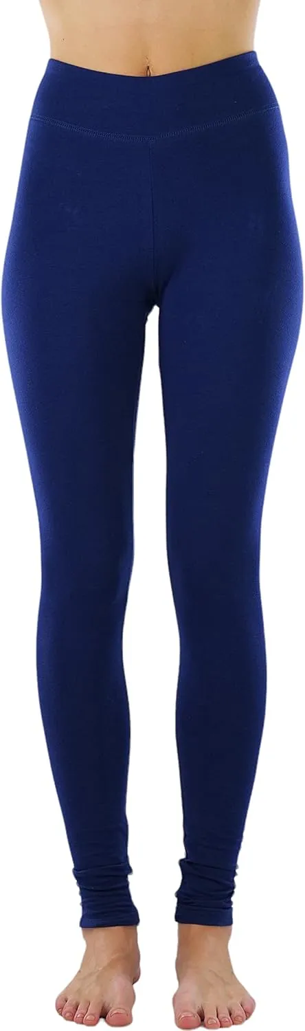 ToBeInStyle Women's Single Medium Weight Breathable Cotton-Spandex Leggings