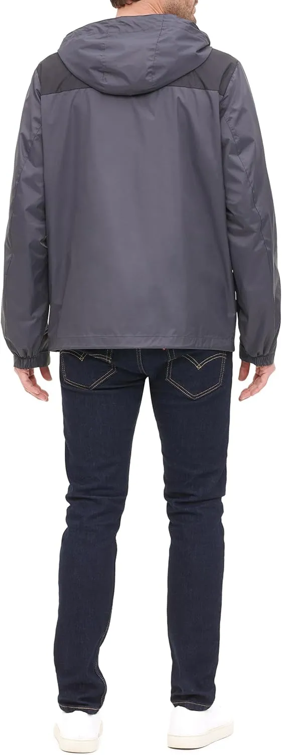 Tommy Hilfiger Men's Lightweight Breathable Waterproof Hooded Rain Jacket