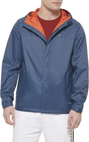 Tommy Hilfiger Men's Lightweight Breathable Waterproof Hooded Rain Jacket