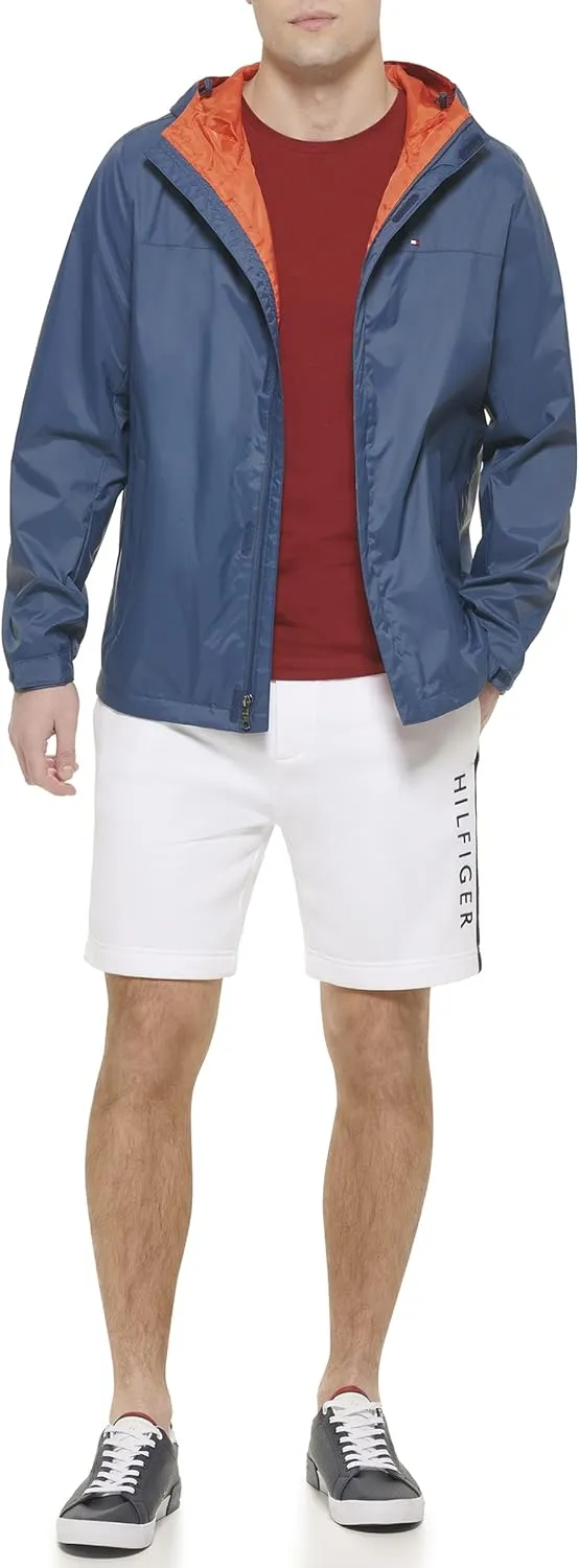 Tommy Hilfiger Men's Lightweight Breathable Waterproof Hooded Rain Jacket