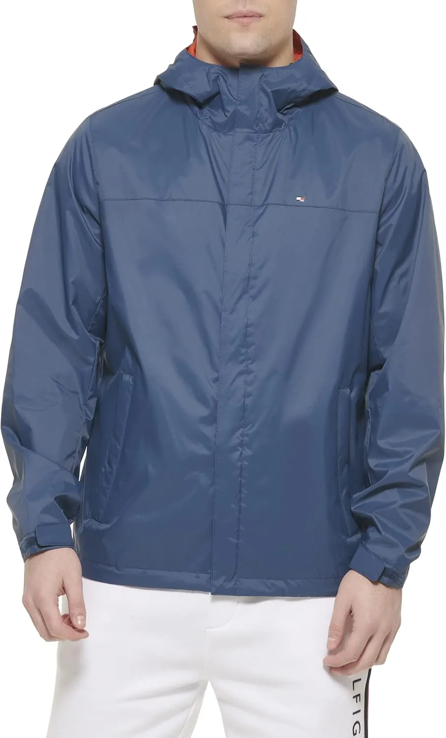 Tommy Hilfiger Men's Lightweight Breathable Waterproof Hooded Rain Jacket