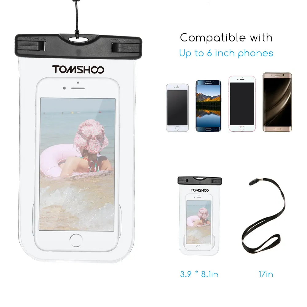 Transparent Waterproof Phone Case Dry Bag for 6.0" Devices