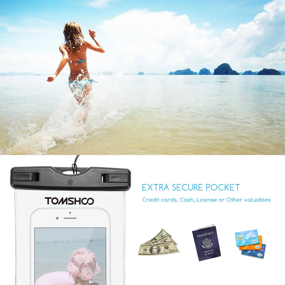 Transparent Waterproof Phone Case Dry Bag for 6.0" Devices