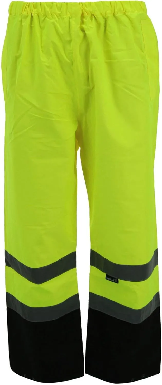 Tuff Grip Men's Fluorescent Waterproof Pants with Reflective Strips