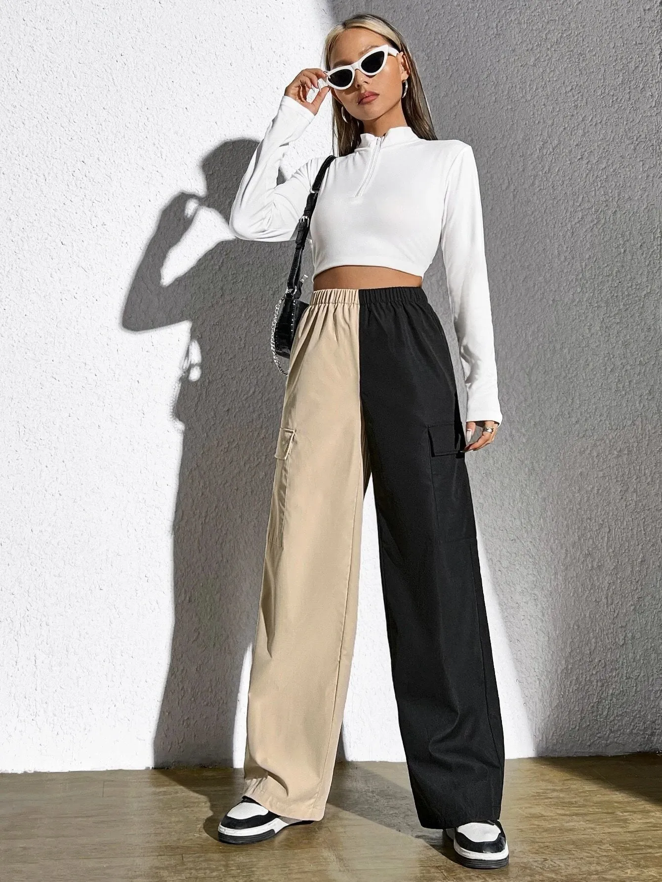 Two Tone Flap Pocket Side Pant