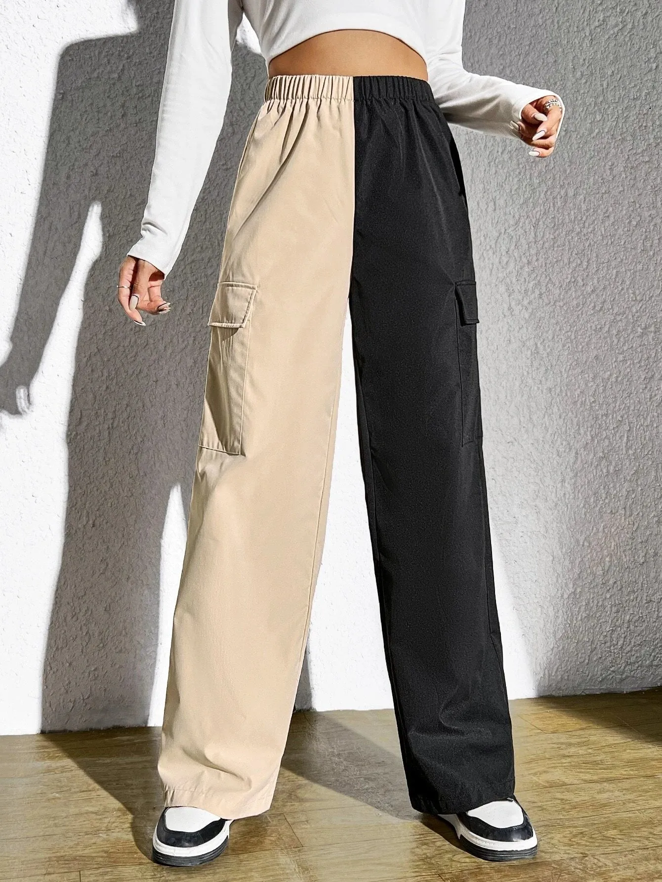 Two Tone Flap Pocket Side Pant