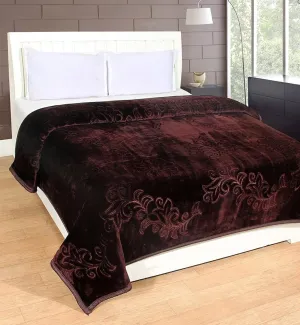 Ultra Soft Floral Double Bed Mink Winter Blanket