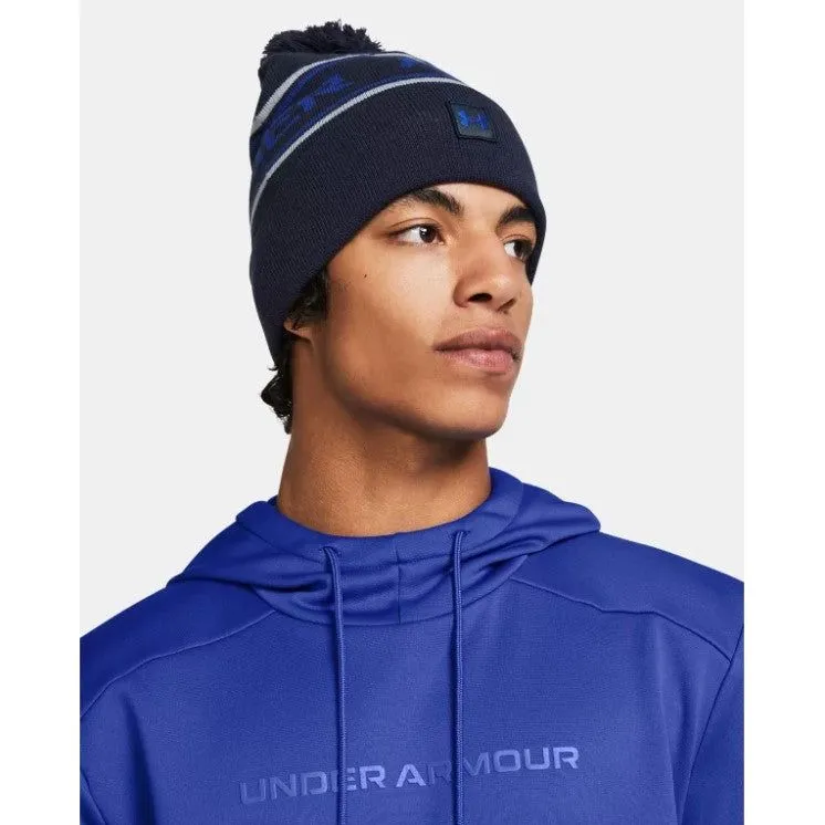 Under Armour Mens Halftime Pom Beanie Midnight Navy/ Steel/ Royal